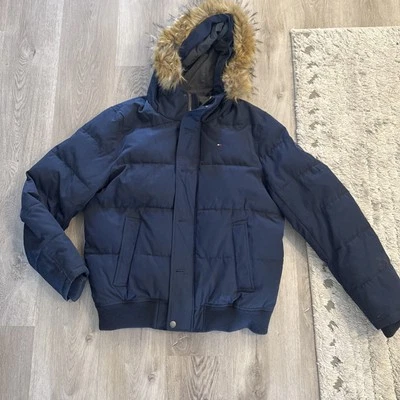 Tommy Hilfiger Men's M Snorkel Faux Fur Hooded Coat Jacket Navy - Image 1 of 4