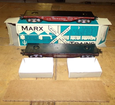 Marx Trains Mordern #7343 Milwaukee Flat Car Set Automatic Couplers - Image 1 of 4