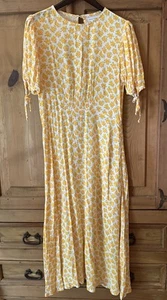 Faithfull the Brand Women's Floral Yellow Dress Size 6 US - Picture 1 of 9