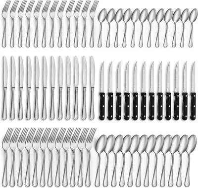 Set Posate Da 72 Pezzi, Posate Acciaio Inox per 12 Persone, Set Di Posate Fineme - Immagine 1 di 4