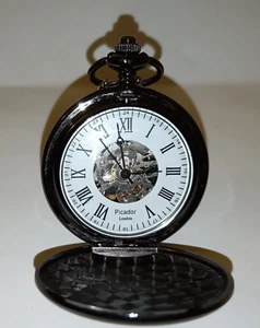Mechanische Taschenuhr Skelett Double Hunter Krone Wind Chrom funktioniert #5 - Bild 1 von 7