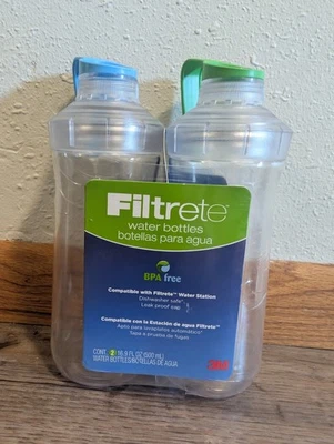 3M Filtrete Water Station Water Bottles Two Pack 16.9oz New Yellow & Green - Image 1 of 3