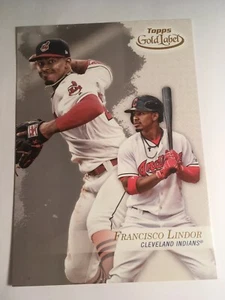 2017 Topps Gold Label Jumbo 5x7 Francisco Lindor Indians 87 #'d 09/49 Class 1 - Picture 1 of 1