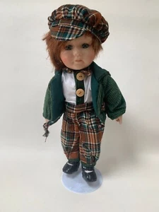 ASHTON DRAKE PORCELAIN DOLL BOY Green Tartan Cap 33 cm - Picture 1 of 17