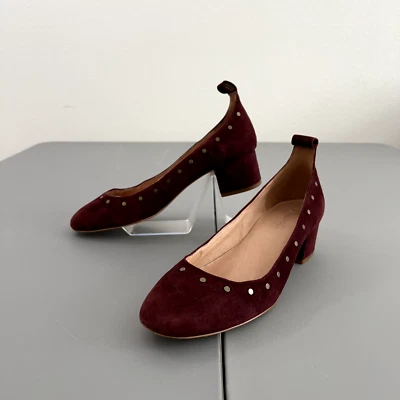 Zapatos de salón Madewell de tacón bloque para mujer 9 de gamuza con tachuelas *Faltan correas al tobillo defectuosas* Foto 1 de 4