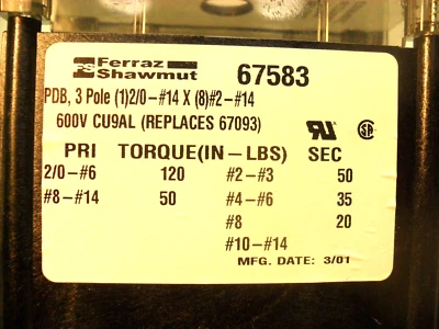 67583 - Ferraz - Shawmut - PBD, 3 Pole - Image 1 of 3