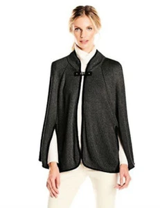 Neu mit Etikett Calvin Klein CK Logo Knebel Cape Cape meliert kohlegrau $ 295 - Bild 1 von 8