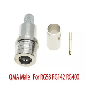 5x QMA male Plug Crimp RG58 RG142 RG400 LMR195 RF Coaxial Coax Cable Connector - Picture 1 of 3
