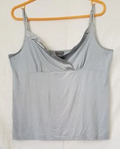 Y2K Ann Taylor Camisole Top Women's XL Gray Rayon & Spandex Satin Piping New - Picture 1 of 5