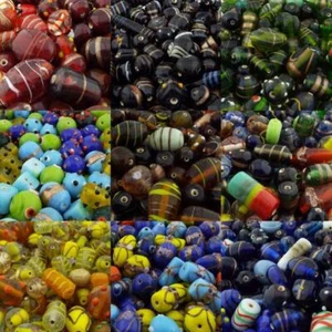 Handmade Decorated Glass Beads Mixed Jewellery Making 50g 100g 10 COLOUR 753 - Picture 1 of 21