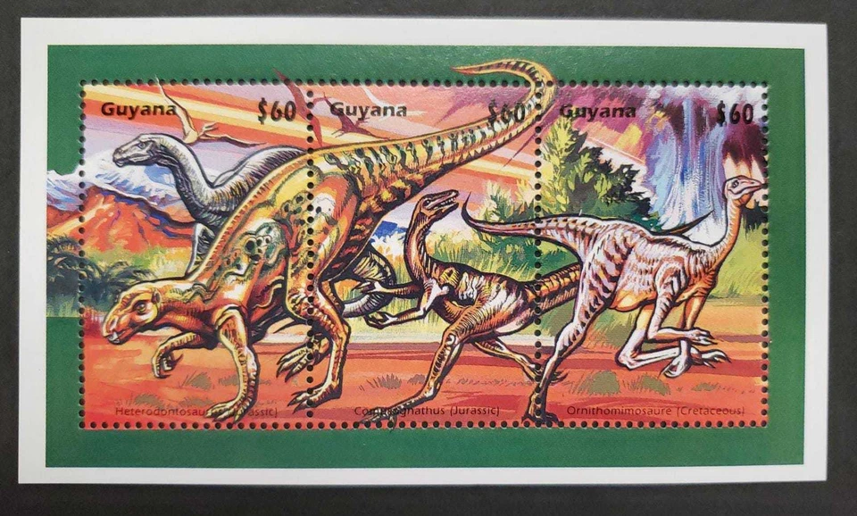 Guyana 1996 - Dinosaurs Mini Sheet of 3 Stamps - MNH - Image 1 of 1