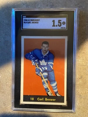 1960 Parkhurst #18 Carl Brewer Maple Leafs SGC 1.5 Fair - Image 1 of 2