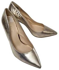 NINE WEST Tatiana20 Ladies Stunning Gold Leather High Heel Shoes UK 7 MRRP £89 - Picture 1 of 7