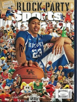 ANTHONY DAVIS SIGNED AUTOGRAPHED SPORTS ILLUSTRATED BASKETBALL MAGAZINE JSA - Image 1 of 3