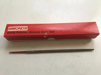 vintage 7 3/4" N.O.S Made in the U.S.A Simonds Small Round Standard Metal File  - Image 1 of 2