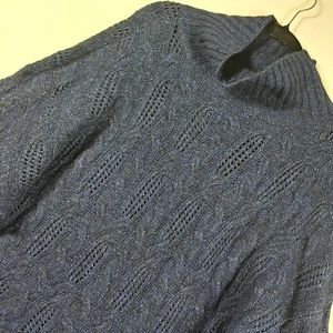 Maglione Torrid Girocollo Nuovo con etichette 2X Blu Vegan Cashmere Maglia Cavo NUOVO - Foto 1 di 10