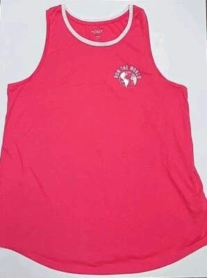 Old Navy Active Pink  Muscle Tank  Women Large Luxe Sleeveless  Graphic Workout - Image 1 of 4