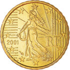 [#189452] Francja, 10 Euro Cent, 2001, Paris, Proof / BE, MS(65-70), Mosiądz, Ga