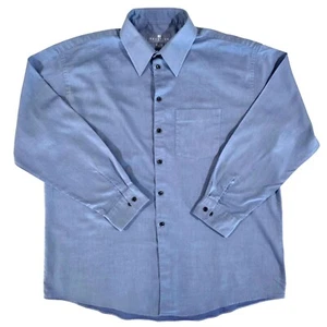 Kenneth Cole Reaction Solid Blue Long Sleeve Button Up Dress Shirt Men's Size XL - Picture 1 of 7