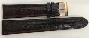 20mm Di-Modell Watch Straps Leather Modern Lizard Präg Black, Blue, Braun - Picture 1 of 5