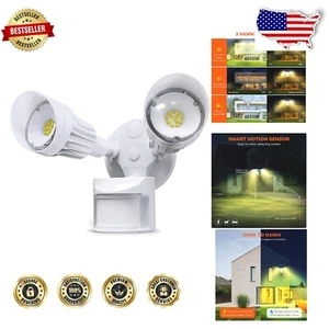 Waterproof 27.5W LED Motion Sensor Floodlights - 3000LM Bright Outdoor Lighting - Picture 1 of 9