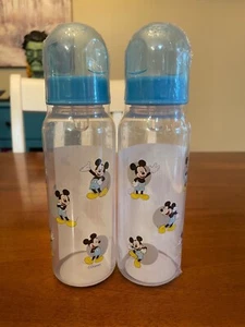 Set Of 2 Disney Mickey Mouse Baby Feeding Bottle Medium Flow BPA Free Blue - Picture 1 of 5