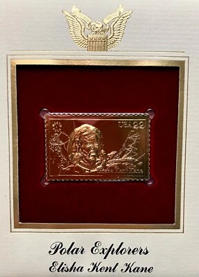 Golden Replicas United States Stamp 1986 Polar Explorers Elisha Kent Kane - Image 1 of 3