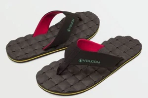 NWT MENS VOLCOM V-CLINER SANDAL $30 11 jah black red yellow flip flop cushy