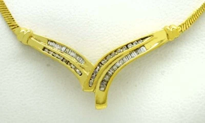 COLLAR DE DIAMANTES GENUINO DE 1,25 quilates de oro amarillo de 10 quilates * Servicio de tasación gratuito Foto 1 de 4