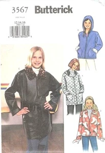 Butterick Sewing Pattern 3567 Jacket Optional Hood Front Separating Zipper 12-16 - Picture 1 of 2