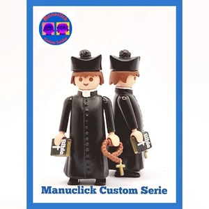 PLAYMOBIL CUSTOM SACERDOTE CURA IGLESIA WESTERN OESTE WW2 - Picture 1 of 4