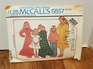 Vintage McCall's Mädchen Kleid Bluse Muster #5857 Gr. 7 Schnitt - Bild 1 von 3