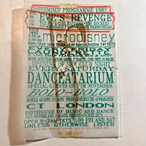 1987 Flyer Brixton Fridge Wee Papa Girl Rappers Microdisney Mark Moore Dance A5 - Bild 1 von 6