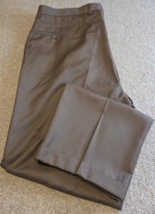 Pantalones de vestir MANTONI Milán Italia de colección talla 42x32 personalizados Super 140's 100 % lana virgen - Imagen 1 de 15