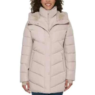 Jaqueta feminina Andrew Marc mídia mista com capuz acolchoada Walker - Imagem 1 de 4