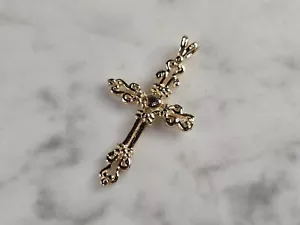 Vintage Estate 14K Gold Religious Cross Pendant 1.7g E4807 - Picture 1 of 3