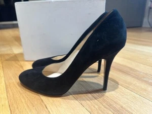 Max-Mara Collection Dark Blue KIDSUEDE Pumps 41 MADE IN ITALY US Size 9.5 - Picture 1 of 10