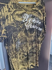 Xtreme Couture t shirt men Black, Yellow Large, Worn Once - Picture 1 of 7