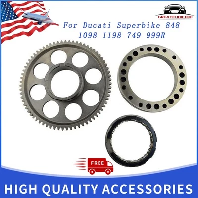 One Way Starter Clutch Gear Kit For Ducati Superbike 1198 1098 749 848 999R Foto 1 de 4