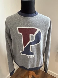 Penn Quakers Crewneck Sweatshirt XL Mens Gray Vintage College Preppy Long Sleeve - Picture 1 of 3