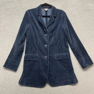 J Jill Corduroy Jacket Womens S Blue Y2K Pockets Lightweight Blazer Minimal - Picture 1 of 14