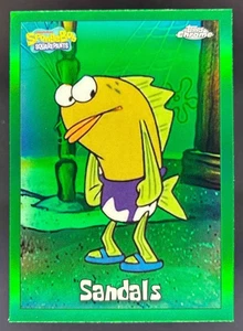 2025 Topps Chrome SpongeBob SquarePants 25th Sandals Kelp Green Refractor #152 - Picture 1 of 10