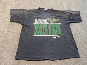 Camicia vintage Minnesota North Stars uomo XL nera Apex One anni 90 double face - Foto 1 di 17