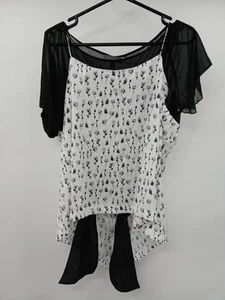 Mint Velvet Floral Print Sheer Sleeve Top Size 18 Polyester - Picture 1 of 4