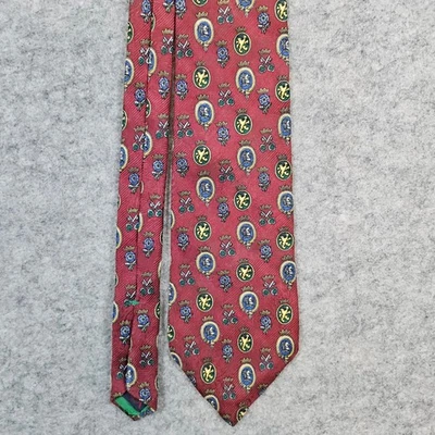 Corbata de seda Tommy Hilfiger para hombre con escudo rojo hecha en EE. UU. patrón de diseñador 58x3,75 Foto 1 de 4