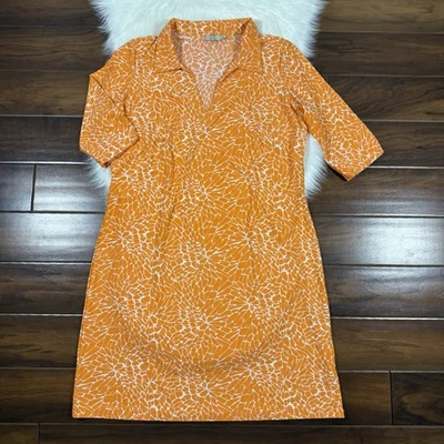Vestido para mujer Katherine Way talla 2XL naranja estampado animal cuello manga 3/4 Foto 1 de 4