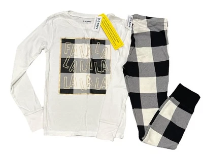 NUEVO CON ETIQUETAS-Antiguo Conjunto de Pijama Azul Marino Unisex Niños Ajuste Ajustado Vacaciones Blanco Negro Cuadros M(8) Foto 1 de 4