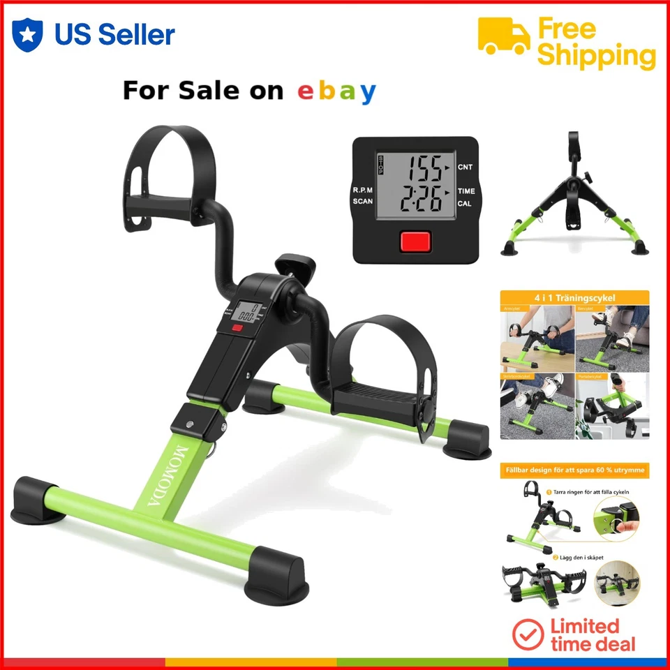 Pedal Exerciser Foldable Mini Bike with LCD Monitor for Leg Arm Rehab - Image 1 of 4