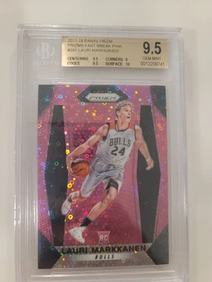 Panini Prizm Lauri Markkanen #247 Fast Break Prizm (RC) 2017-18 Foto 1 de 2