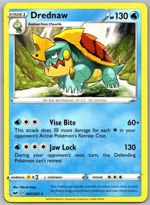Drednaw Rare SWSH01: Sword & Shield Base Set 061/202 NM - Image 1 of 2